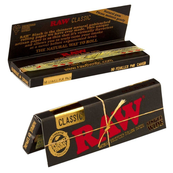 Бумага RAW Black Single Wide - Самокрутки - Бумага RAW - Магазин бонгов бонгшоп.рф