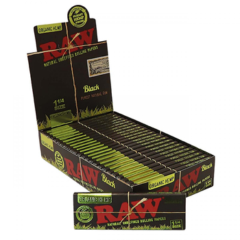 Бумага RAW Black Organic Hemp 1 1/4 - Самокрутки - Бумага RAW - Магазин бонгов бонгшоп.рф